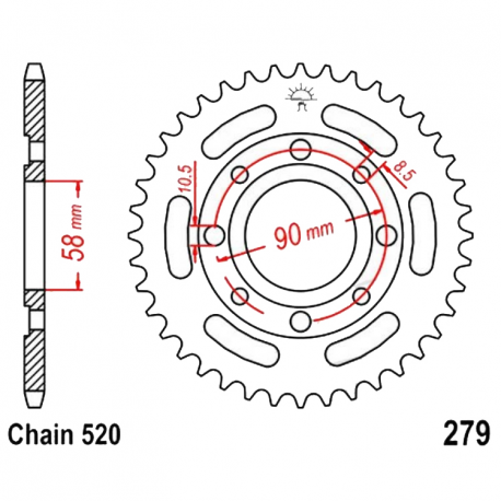 Corona 31 Denti Passo 520 Honda Nera