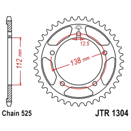 Corona 42 Denti Passo 525 Honda Argento