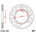 Corona 46 Denti Passo 520 Kawasaki Nera