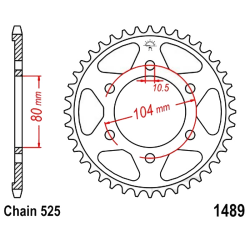 Corona 43 Denti Passo 525 Kawasaki Nera