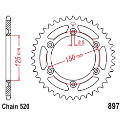 Corona 38 Denti Passo 520 kTM