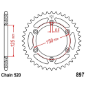 Corona 42 Denti Passo 520 SWM - KTM Nera