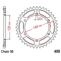 Corona 43 Denti Passo 530 Suzuki - Kawasaki Argento