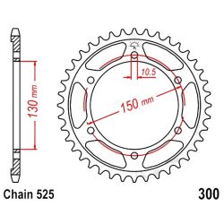 Corona 39 Denti Passo 525 Yamaha - Honda Argento