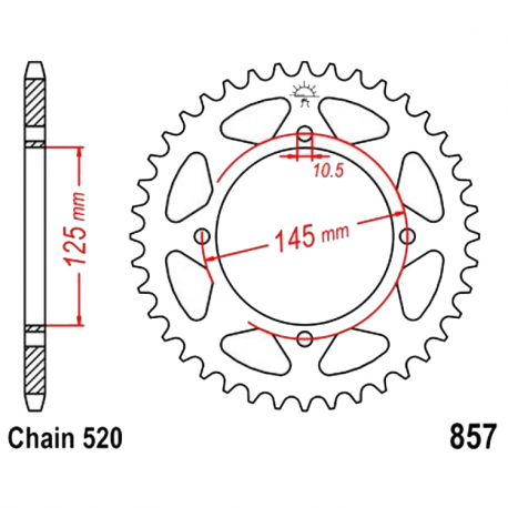 Corona 48 Denti Passo 520 Yamaha Nera