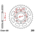 Corona 47 Denti Passo 428 Honda Nera