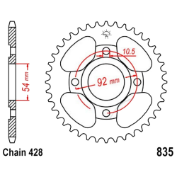 Corona 49 Denti Passo 428 Yamaha Nera