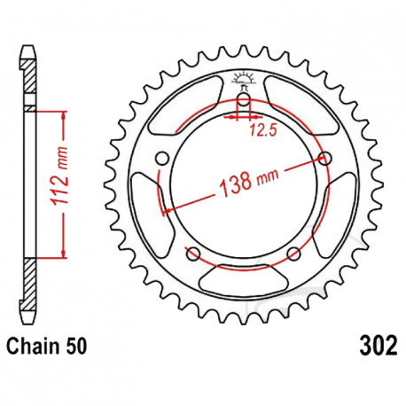 Corona 44 Denti Passo 530 Honda Argento