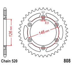 Corona 43 Denti Passo 520 Suzuki Nera