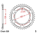 Corona 49 Denti Passo 520 Bmw Nera