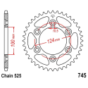 Corona 42 Denti Passo 525 Ducati - Benelli Argento