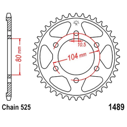 Corona 40 Denti Passo 525 Kawasaki Argento