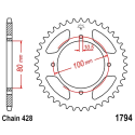 Corona 45 Denti Passo 428 Suzuki Nera