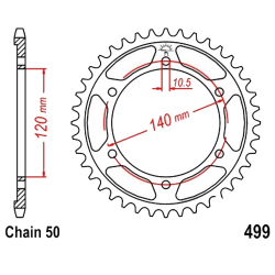 Corona 40 Denti Passo 530 Suzuki - Kawasaki Argento
