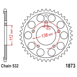 Corona 48 Denti Passo 532 Yamaha Argento