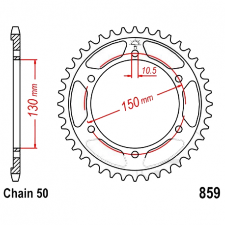 Corona 38 Denti Passo 530 Yamaha Argento