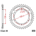 Corona 38 Denti Passo 530 Yamaha Argento