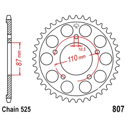 Corona 45 Denti Passo 525 Suzuki