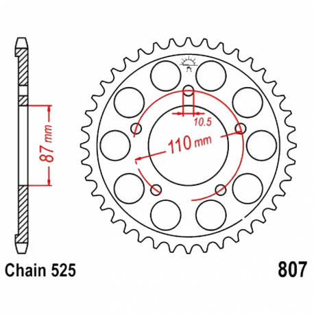 Corona 45 Denti Passo 525 Suzuki