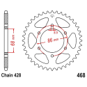 Corona 46 Denti Passo 428 Kawasaki Nera