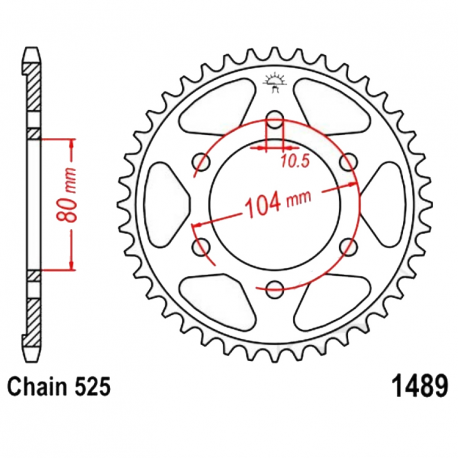 Corona 42 Denti Passo 525 Kawasaki Argento