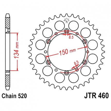 Corona 47 Denti Passo 520 Kawasaki - Suzuki Nera