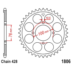 Corona 56 Denti Passo 428 Suzuki Nera