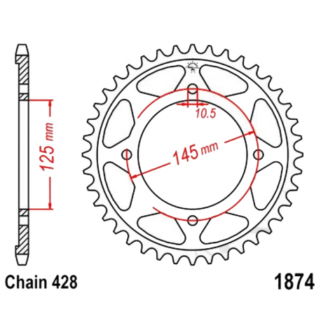 Corona 59 Denti Passo 428 Yamaha Nera
