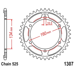 Corona 46 Denti Passo 525 Honda Argento