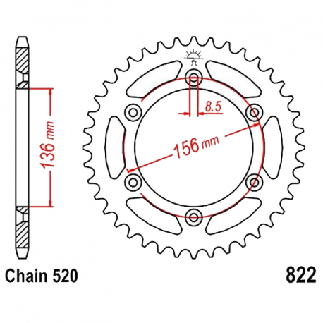 Corona 50 Denti Passo 520 Beta Nera