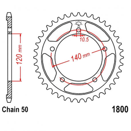 Corona 44 Denti Passo 530 Suzuki - Triumph Argento