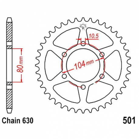 Corona 34 Denti Passo 630 Kawasaki Argento