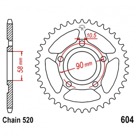 Corona 35 Denti Passo 520 Honda Nera
