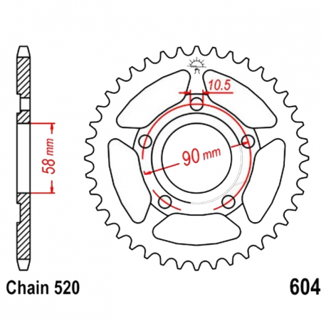 Corona 38 Denti Passo 520 Honda Nera