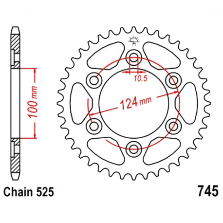 Corona 39 Denti Passo 525 Ducati Argento