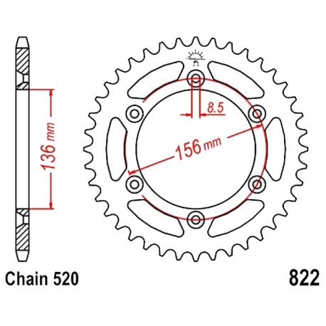 Corona 51 Denti Passo 520 Beta Nera