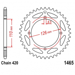 Corona 46 Denti Passo 420 Kawasaki Nera