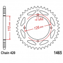 Corona 47 Denti Passo 420 Kawasaki Nera