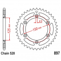 Corona 52 Denti Passo 520 KTM Nera