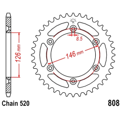 Corona 50 Denti Passo 520 Suzuki Nera