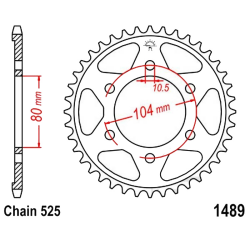 Corona 39 Denti Passo 525 Kawasaki Argento