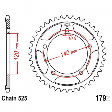 Corona 47 Denti Passo 525 Kawasaki