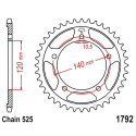 Corona 41 Denti Passo 525 Suzuki Argento