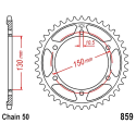 Corona 46 Denti Passo 530 Yamaha Argento