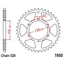 Corona 50 Denti Passo 520 Husaberg Nera