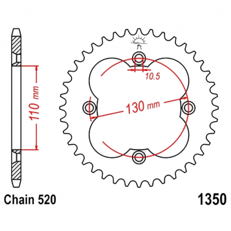 Corona 38 Denti Passo 520 Honda Argento