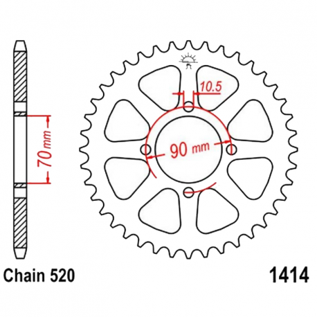 Corona 43 Denti Passo 520 Kawasaki Nera