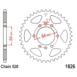 Corona 40 Denti Passo 520 Kawasaki