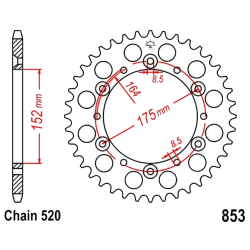 Corona 40 Denti Passo 520 Yamaha Argento