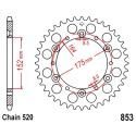 Corona 41 Denti Passo 520 Yamaha Argento